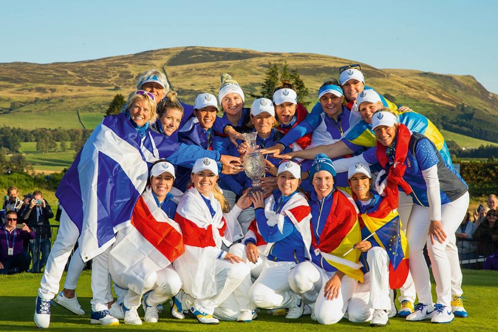 TITELVERTEIDIGER. Das erfolgreiche europäische Solheim-Cup-Team 2019 in Gleneagles