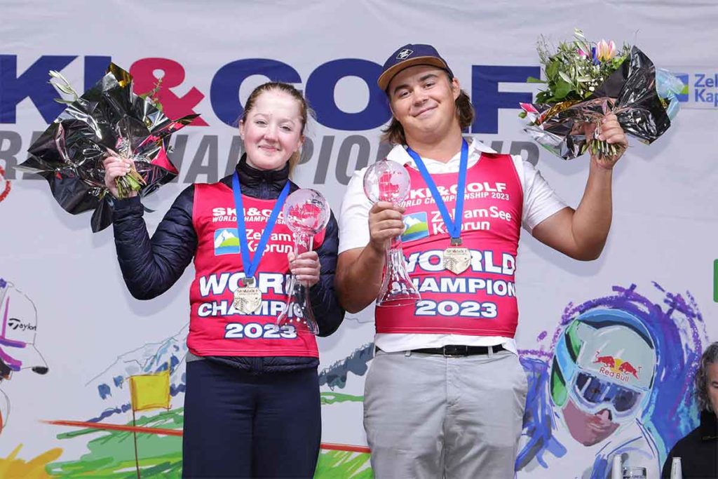 Fabian Gola (GC Kyburg) und Tina Honnef (GC Bern), Foto: www.skigolfworldcup.com