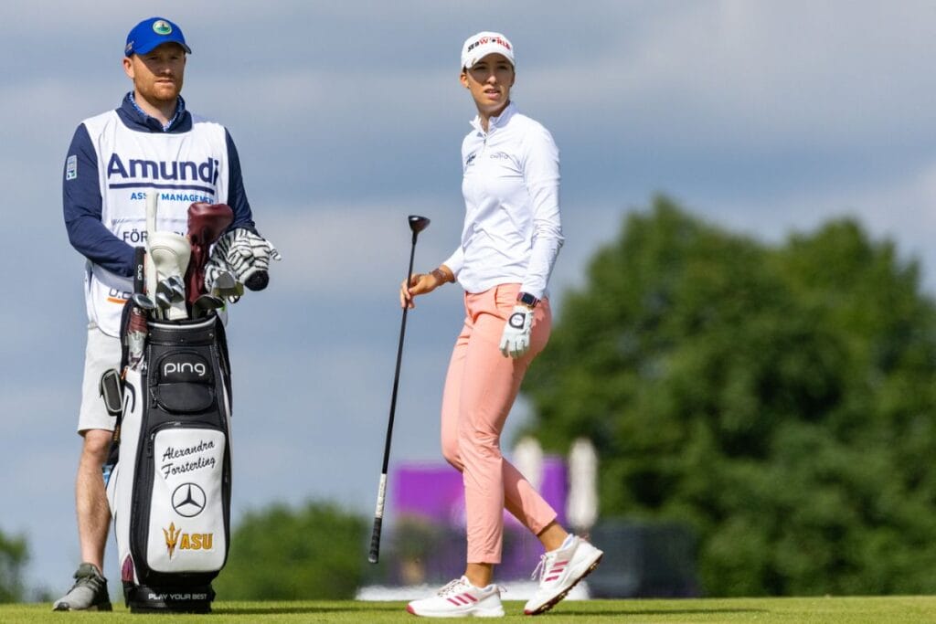 Alexandra Försterling geht gemeinsam mit Emma Spitz als Führende in den Sonntag des Amundi German Masters 2024 (Foto: Picture Alliance)