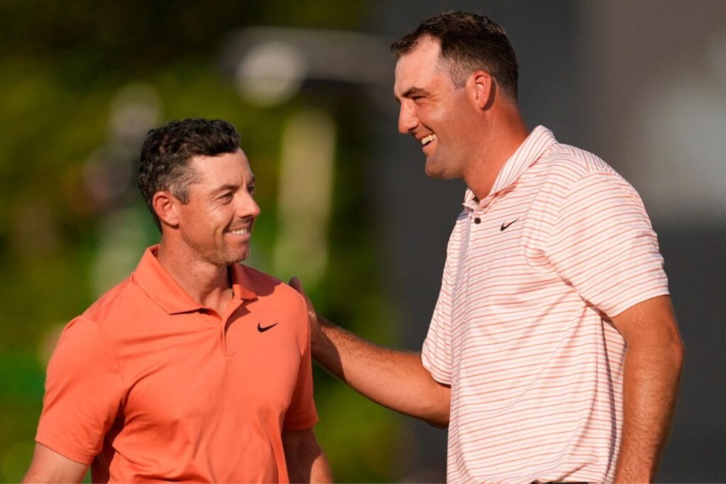 Rory McIlroy und Scottie Scheffler gehen bei den Olympischen Spielen 2024 als Hauptfavoriten an den Start (Foto: Picture Alliance)