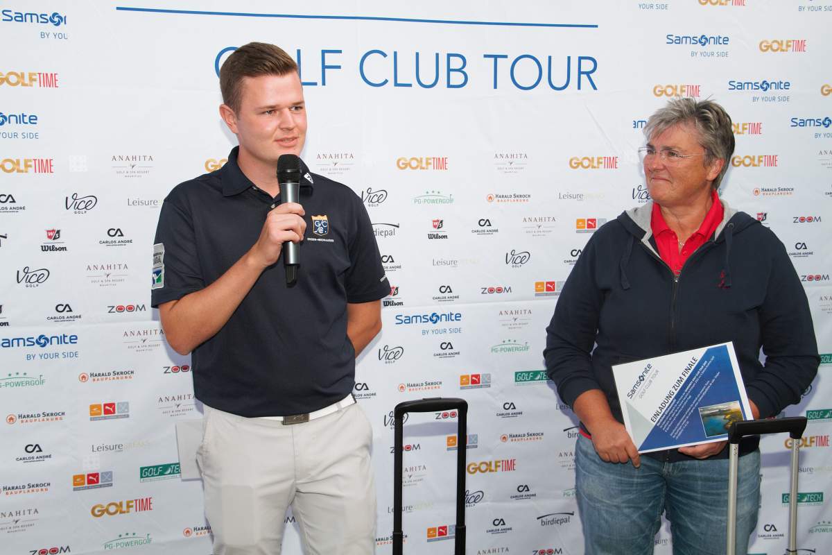 SAMSONITE Golf Club Tour 2024: Bruttosieg für Justin Weidemann und Claudia Otte beim Regionalfinale West im Golf International Moyland