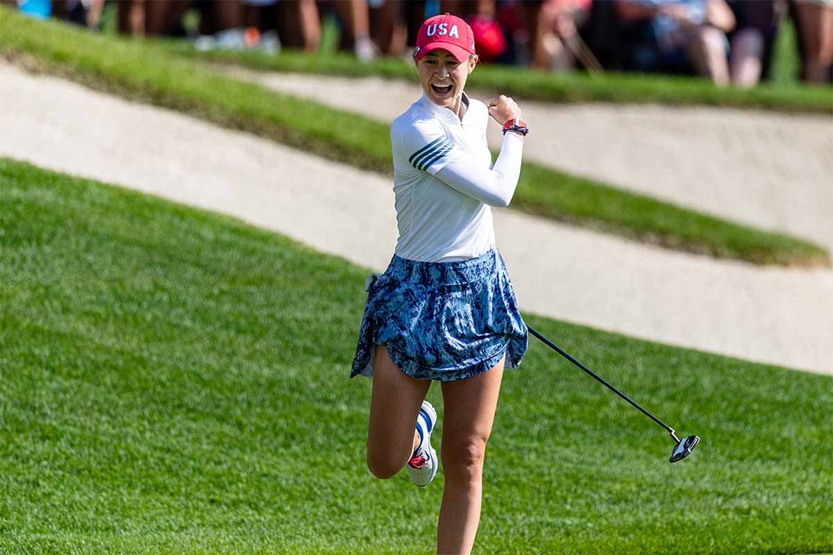 Zum vierten Mal im Team USA: Nelly Korda beim Solheim Cup 2024 in Virginia (Foto: picture-alliance)