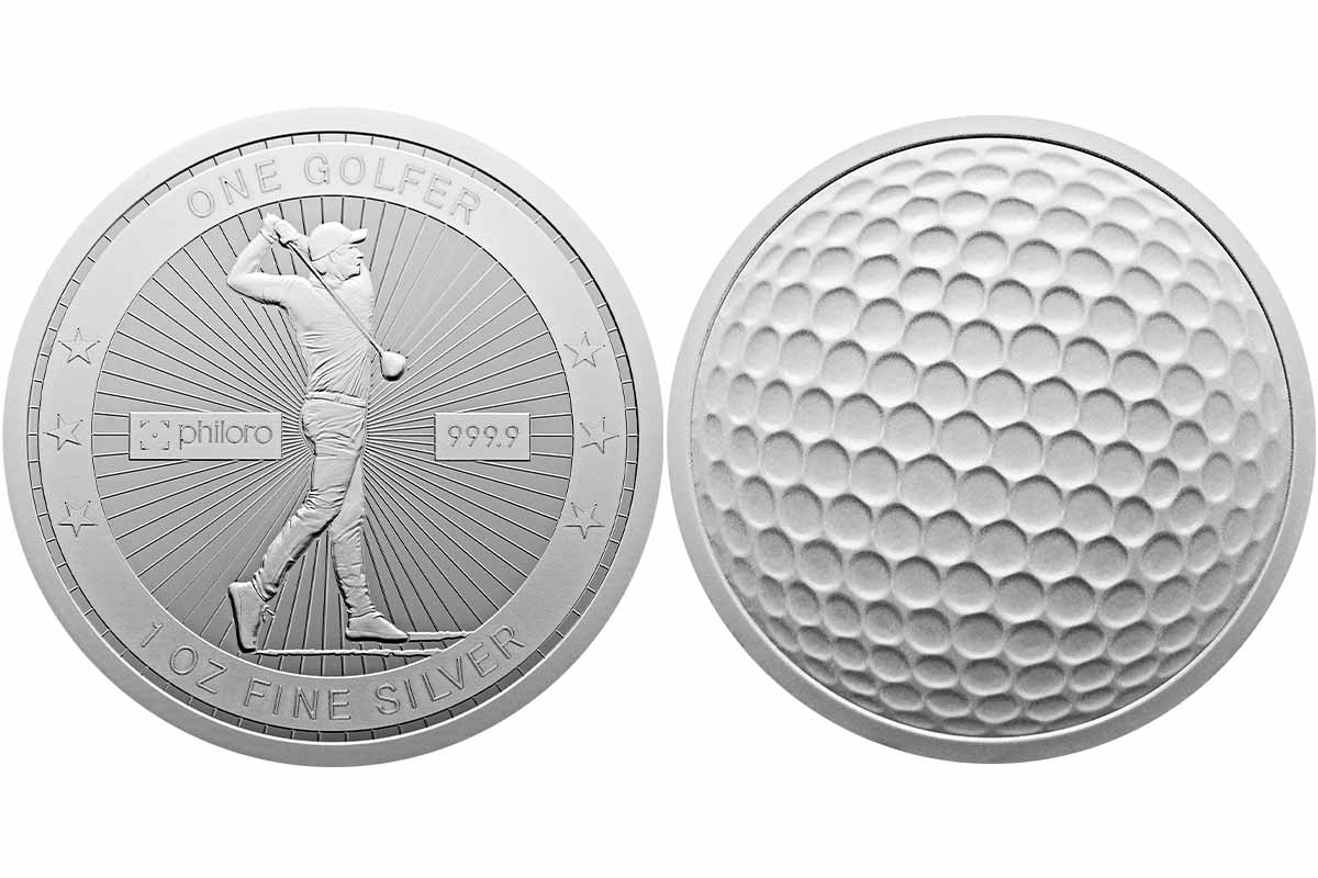 „ONE GOLFER“ Medaille von Philoro Edelmetalle in Silber