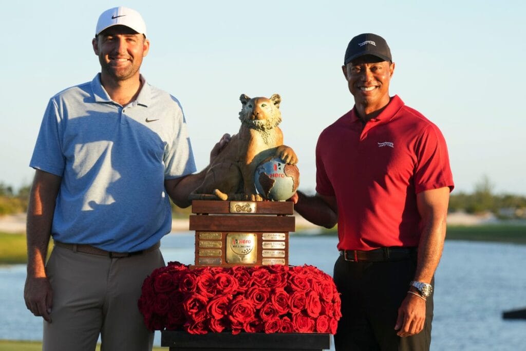 Scottie Scheffler gewinnt die von Tiger Woods veranstaltete Hero World Challenge 2024 (Foto: Picture Alliance)